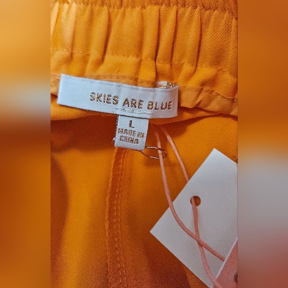 SKIES ARE BLUE Welt Pocket Cropped Ankle Trousers In Bright Orange. Size L NWT - Picture 14 of 14